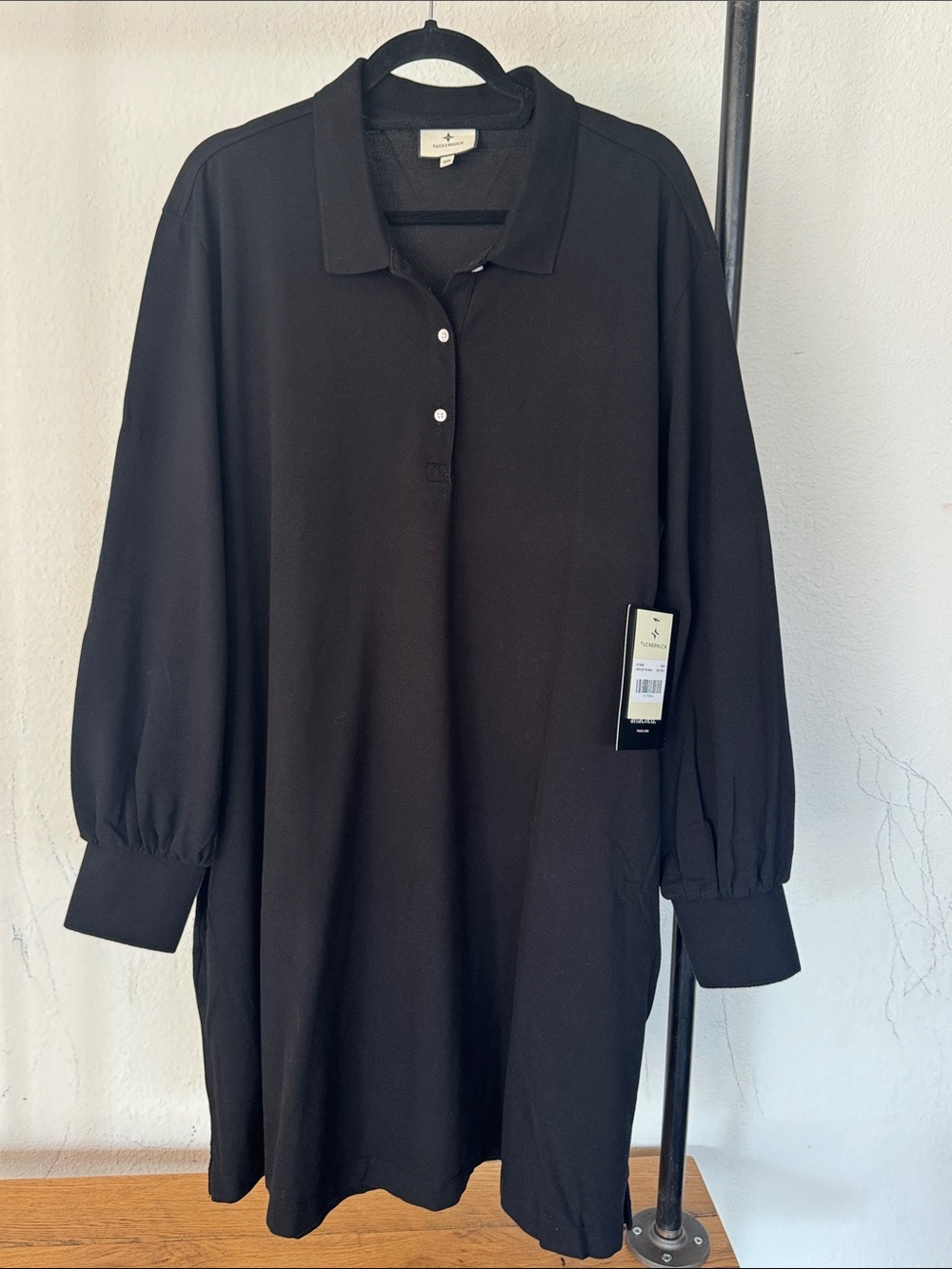Tuckernuck Black Long-Sleeve Polo Dress